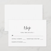 Eenvoudig Modern Script Wedding RSVP Kaartje (Voorkant / Achterkant)