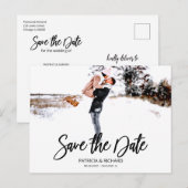 Eenvoudig modern Script Wedding sparen de Foto van Briefkaart (Voorkant / Achterkant)