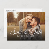 Eenvoudig modern Script Wedding sparen de Foto van Briefkaart (Voorkant / Achterkant)