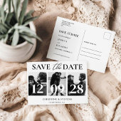 Eenvoudig modern Script Wedding sparen de Foto van Briefkaart