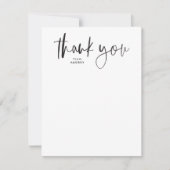 Eenvoudig modern script zwart-wit bedankkaart (Voorkant)