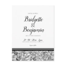 Eenvoudig Modern Silver en Black Wedding