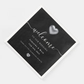 Eenvoudig Modern Silver Heart Wedding Napkin Servet (Hoek)