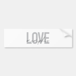 Eenvoudig, modern, stedelijk, cool design Love Mem Bumpersticker