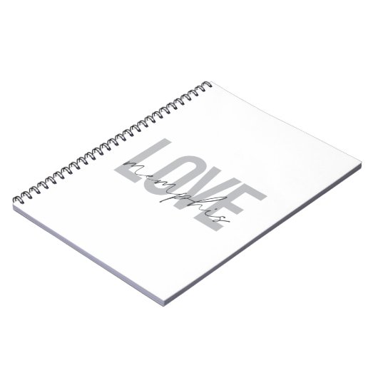Eenvoudig, modern, stedelijk, cool design Love Mem Notitieboek (Linkerzijde)
