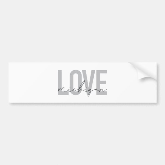 Eenvoudig, modern, stedelijk, cool design Love Mic Bumpersticker (Voorkant)