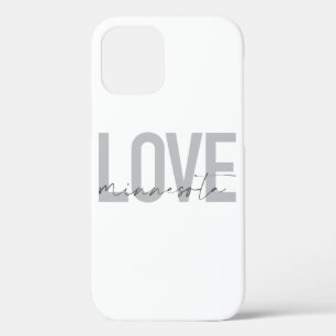 Eenvoudig, modern, stedelijk, cool design Love Min iPhone 12 Hoesje