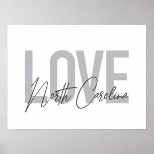 Eenvoudig, modern, stedelijk design Love North Car Poster