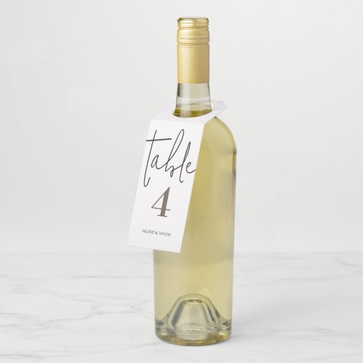 Eenvoudig modern tabelnummer flessenhanger (Schuin)