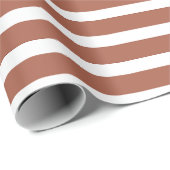 Eenvoudig modern Terracotta Striped minimalist Cadeaupapier (Rol Hoek)