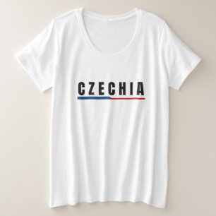 Eenvoudig Modern Tsjechisch Kunst Letter Souvenir Grote Maat T-shirt