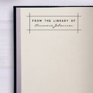 Eenvoudig modern uit de bibliotheek aangepaste naa 	rubberstempel