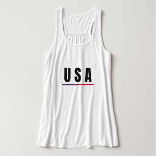 Eenvoudig Modern USA Amerika Art Letter Vlag Souve Tanktop