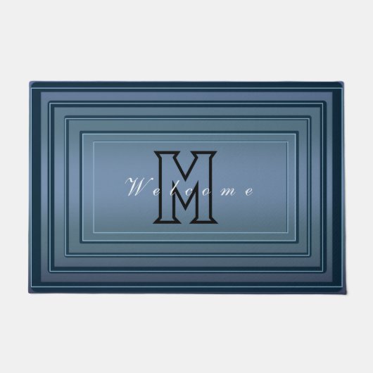 Eenvoudig Modern verloop Welkom Hand Script Monogr Deurmat (Voorkant)
