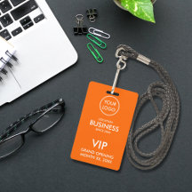 Eenvoudig Modern Voeg Logo Oranje VIP Pass toe
