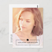 Eenvoudig, modern, volledig foto-Afstuderen Briefkaart (Voorkant / Achterkant)