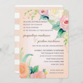 Eenvoudig modern Waterverf Floral Rozen Peach Kora Kaart (Voorkant / Achterkant)