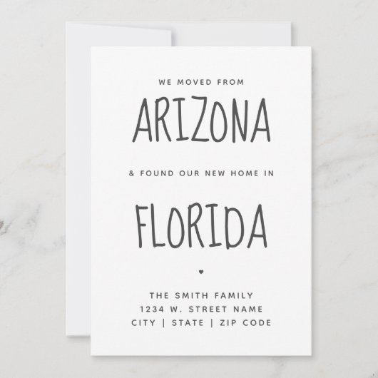 Eenvoudig Modern We hebben verhuisd New Home Flori Aankondiging (Voorkant)