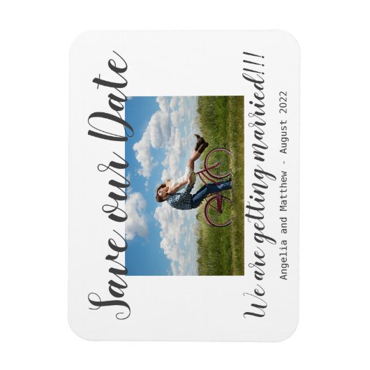 Eenvoudig modern we worden getrouwd met foto's, sp magneet (Verticaal)