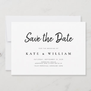 Eenvoudig Modern Wedding sparen de Uitnodiging van