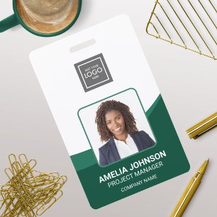 Eenvoudig modern werknemersfoto ID-badge Badge