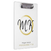 Eenvoudig modern wit goud Elegant Sjabloon Monogra Klembord (Rechts)