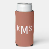Eenvoudig Modern Wit Monogram Kaneel (Seltzer Voorkant)