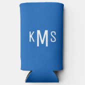 Eenvoudig Modern Wit Monogram Sapphire Blauw (Voorkant)