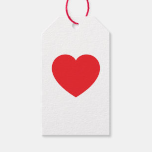 Eenvoudig Modern Wit Rode Hart Grafisch Cadeaulabel