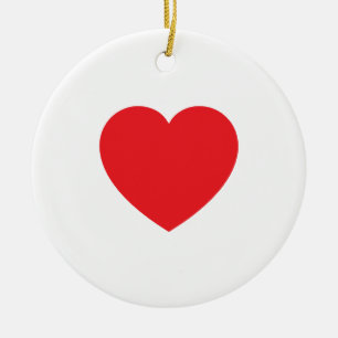 Eenvoudig Modern Wit Rode Hart Grafisch Keramisch Ornament