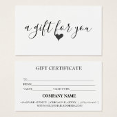 Eenvoudig modern zakelijk cadeaubon visitekaartje (Voorkant /achterkant)