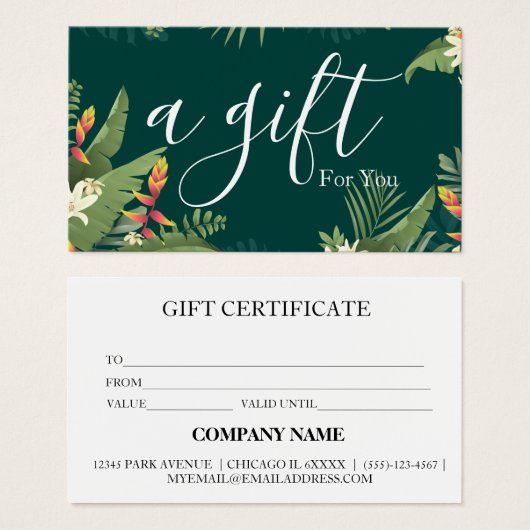 Eenvoudig & Modern Zakelijk Cadeaubon Visitekaartje (Voorkant /achterkant)