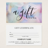 Eenvoudig & Modern Zakelijk Cadeaubon Visitekaartje (Voorkant /achterkant)