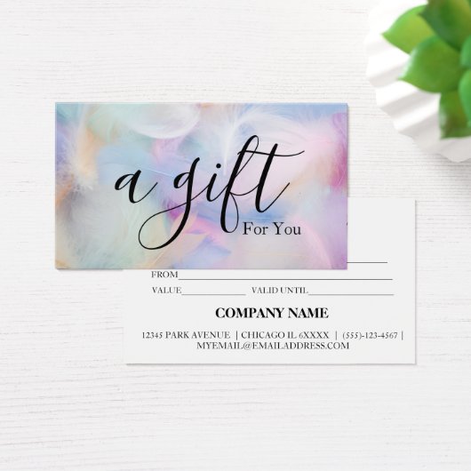 Eenvoudig & Modern Zakelijk Cadeaubon Visitekaartje (Bureau)