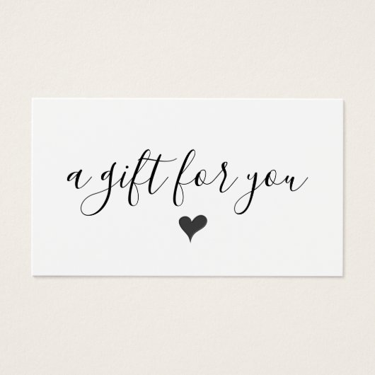 Eenvoudig modern zakelijk cadeaubon visitekaartje (Voorkant)