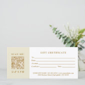 Eenvoudig Modern Zakelijk QR-code Cadeaubon (Staand voorkant)