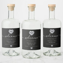 Eenvoudig modern zilveren Heart Weddenschap Wine L