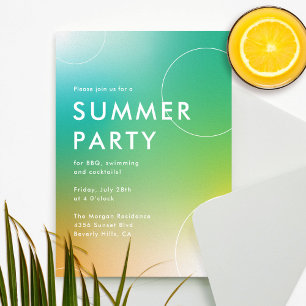 Eenvoudig modern zomercocktailparty (groen) kaart