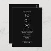 Eenvoudig Modern Zwart en Wit Bewaar de Datum Briefkaart (Voorkant / Achterkant)