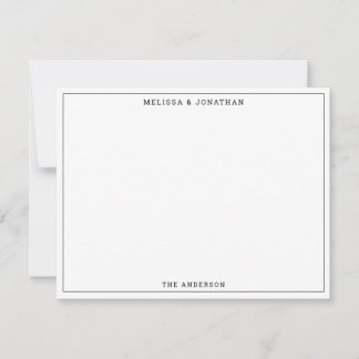 Eenvoudig, modern, zwart en wit, dun, klassiek notitiekaartje