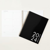 Eenvoudig modern zwart gepersonaliseerd planner (Display)