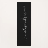 Eenvoudig Modern Zwart Girly Script Kalligrafie Na Yogamat (Voorkant)