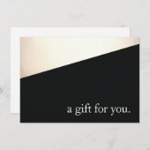 Eenvoudig, modern, zwart Gold-feestcadeaubon (Voorkant / Achterkant)