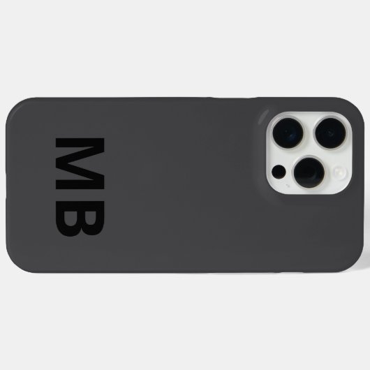 Eenvoudig Modern Zwart Initiaal Monogram Case-Mate iPhone Case (Achterkant (horizontaal))