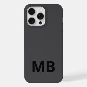 Eenvoudig Modern Zwart Initiaal Monogram iPhone 15 Pro Max Hoesje