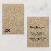 Eenvoudig modern zwart kraftpapier zwart monogram visitekaartje (Voorkant / Achterkant)