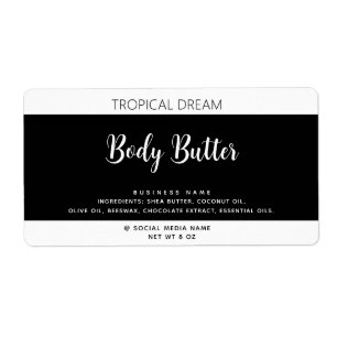 Eenvoudig modern zwart label met luxe typografie