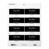 Eenvoudig modern zwart label met luxe typografie (Full Sheet)