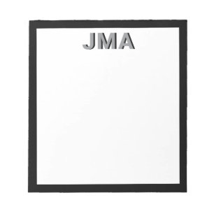 Eenvoudig modern zwart Monogram Notitieblok