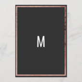 Eenvoudig modern zwart Roos Gold Chic Linear Weddi Menu (Achterkant)